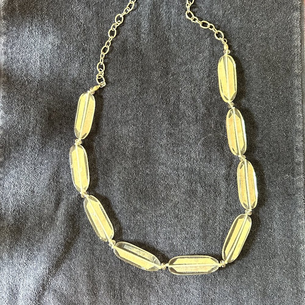 Chico's 44" Lucite and Gold Metal Necklace